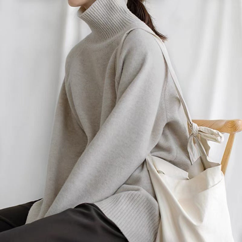 Women's Turtleneck Autumn And Winter Thickening Inner Wear Base Cashmere Sweater Sweater