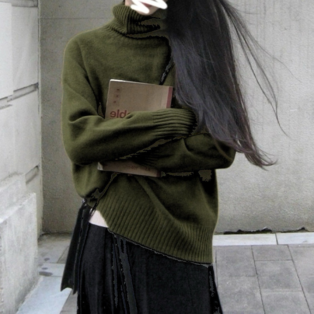 Women's Turtleneck Autumn And Winter Thickening Inner Wear Base Cashmere Sweater Sweater